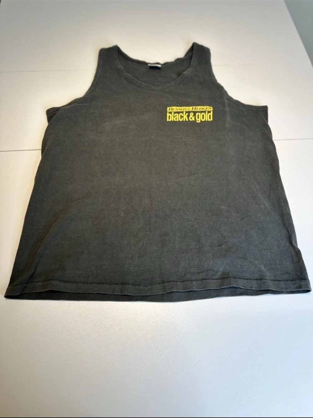 Anvil Charcoal Gray Crewneck Tee with Red Logo Tag
